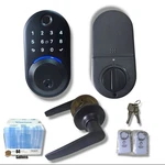 Wisegear T18H Smart Keypad Door Lock With Lever Handleset + Fingerprint (black). Fixed Price $45.00.
