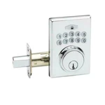 New Copper Creek Square Electronic Keypad Polished Stainless Deadbolt DBP3410PS. Fixed Price $75.00.