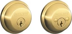 (lot Of 6) Schlage Double Cylinder Deadbolt, Bright Brass B62N 605. Fixed Price $75.00.
