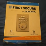 Schlage First Secure Electronic Keypad Deadbolt Keyless Back-lit PBE135TRU630. Fixed Price $70.00.