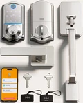 Veise VE017-D Smart Fingerprint Front Door Lock Set, App Control, Satin Nickel. Fixed Price $64.99.
