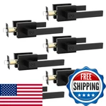Tinewa 6 Pack Square Privacy Door Levers Locksets Matte Black Finish. Fixed Price $130.33.