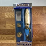One Schlage Solid Brass Front Entry Lock FA360 V Ash 505 AND605 Handleset. Fixed Price $86.40.