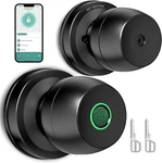 Smart Door Knob Fingerprint Lock Biometric Key App Control Black New. Fixed Price $38.99.