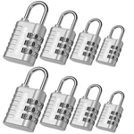 Giverare 8 Pack Combination Lock, 3-DIGIT Padlock Keyless, Resettable Silver. Fixed Price $17.55.