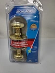 New Schlage Bright Brass Keyed Entry Door Knob 2 Keys Gold Color. Fixed Price $15.00.