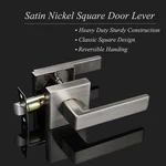 2PK Probrico Square Passage Door Lock Lever Handle Hall/closet Satin Nickel. Fixed Price $32.00.