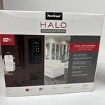 Kwikset Halo Touchscreen Wi-fi Enabled Smart Lock With Halifax Lever Matte Black. Fixed Price $159.00.