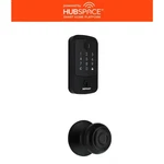 Hubspace Matte Black Square Fingerprint Deadbolt With Hartford Hall/closet Door. Fixed Price $115.36.