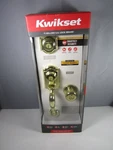 Kwikset Montara Polished Brass Single Cylinder Door Handleset Juno Entry Knob. Fixed Price $74.99.