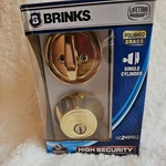 Brinks Home Security Single Cylinder Deadbolt Polished Brass 2717-105. Fixed Price $10.50.