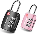 2 Pack Tsa Approved Travel Luggage Locks, Combination Small, Black+pink. Fixed Price $16.99.