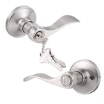 Gobrico Satin Nickel 1 Keyed Entry Door Lever, Pack,. Fixed Price $32.49.