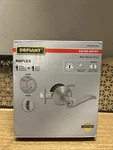New Defiant Naples Satin Nickel Combo Pack With Single Cylinder Deadbolt. Fixed Price $22.49.