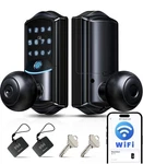 Veise VE028 Wi-fi Smart Lock With Knob, Fingerprint Keyless Entry, Matte Black. Fixed Price $65.99.