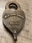 No Key Antique Western Union Bronzed Brass Thick Padlock Shackle Repair! 042025. Fixed Price $42.00.