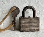Rare Old Vintage Solid Western India NO.55 Small Iron Padlock With Original Key. Fixed Price $55.00.