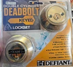 2 New Defiant Polished Brass Double Cylinder Deadbolt Not Keyed Alike Lot Of. Fixed Price $19.99.