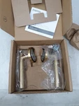 Emtek 5059MYLUS4 Myles Lever Dummy Door Handle With Disk Rosette Satin Brass. Fixed Price $119.25.