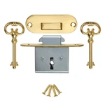 Rounded Full Mortise Lock W/two Skeleton Keys For Roll Top Desk - Antique Fur.... Fixed Price $43.30.