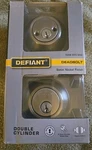 Defiant Satin Nickel Double Cylinder Deadbolt. Fixed Price $14.99.