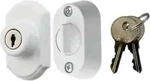 Ideal Security Keyed Deadbolt For Storm And Screen Doors, White. Fixed Price $32.99.