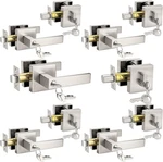 Heavy Duty Square Entry Levers And Single Cylinder Deadbolts Combo Pack, Satin. Fixed Price $299.99.