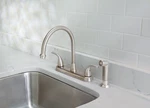Oakbrook 67157-1104 Pacifica 2-HANDLE Brushed Nickel Side Sprayer Faucet 1.8 Gpm. Fixed Price $75.99.