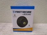 First Secure By Schlage Single Cylinder Deadbolt Aged Bronze PD60716 New Box. Fixed Price $16.99.