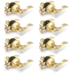 8 Pack Polished Brass Interior Door Handles Drop Privacy Levers Lockset .... Fixed Price $120.05.
