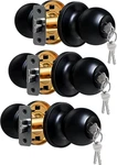 Alike Door Knob Set 3-PACK, Bedroom Lock With Keys, Heavy-duty Rust-pr. Fixed Price $41.87.