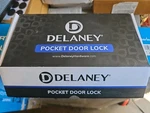 Delaney Hardware 370109 Satin Nickel Contemporary Square Pocket Door Lock. Fixed Price $24.99.