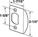 Prime-line E2308 Antique Brass Steel Deadbolt Strike 2.25 H X 1-5/8 In.. Fixed Price $7.37.