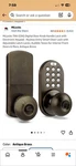 Milocks Keyless Entry Deadbolt Door With Electronic Keypad; Bronze. Fixed Price $59.96.