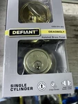 New Unopened Defiant Deadbolt Door Lock. Single Cylinder.. Fixed Price $23.00.