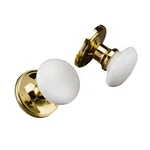 Parro White Door Knobs, Porcelain Passage Handles, Gold L.... Fixed Price $42.73.