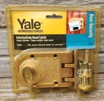 Yale Interlocking Dead Bolt Latch DH1010 - Single Cylinder Keyed Outside New. Fixed Price $28.00.