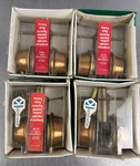 (4)-KWIKSET Satin Bronze 885KSP Double Cylinder Deadlock Lockset New Open Box. Fixed Price $54.99.