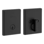 Crosstown Matte Black Single Cylinder Low Profile Rectangle Keyed Door Deadbolt. Fixed Price $52.60.