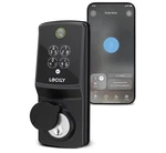 Lockly Smart Door Deadbolt W/ Fingerprint Sensor Keypad, Matte Black. Fixed Price $225.00.