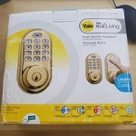 Yale Security Electronic Push Button Deadbolt - Polished Brass/ Gold. Fixed Price $50.00.