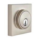 New Defiant Square Satin Nickel Single Cylinder Deadbolt. Fixed Price $18.99.