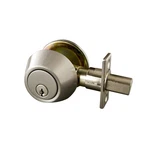 Design House Single Cylinder 6-WAY Universal Deadbolt With Latch, Satin Nickel. Fixed Price $12.40.