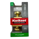 Kwikset Sora Hall And Closet Door Knob Satin Brass 97201-155 New. Fixed Price $19.95.