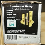 Marks 91A/3 Left Hand Polished Brass Apartment Entry Heavy Duty Mortise Lockset. Fixed Price $85.00.
