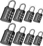 Giverare 8 Pack Combination Lock, 3-DIGIT Padlock Keyless, Resettable Black. Fixed Price $28.98.