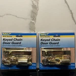 2 Keyed Chain Door Guard Safety 1ST Keys Brass Plated Welded Steel Home. Fixed Price $11.99.