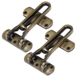 Home Security Door Lock 2 Pack Latch Guard Child Safety Antique Bras. Fixed Price $16.14.