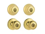 Kwikset Tylo Keyed Entry Knob Single Cylinder Deadbolt Project Pack Round Brass. Fixed Price $40.00.